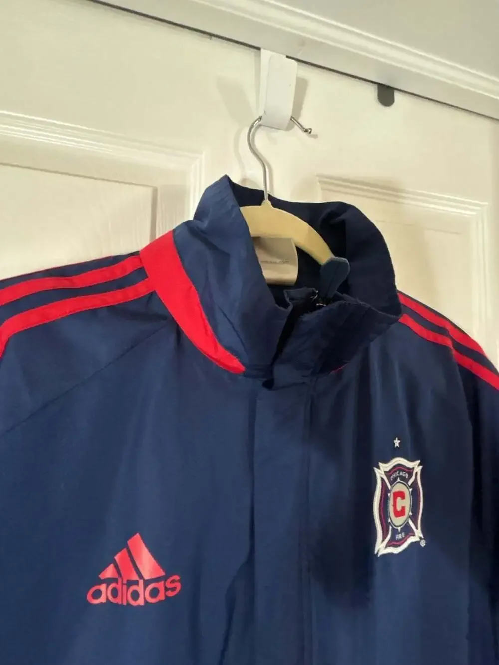 Adidas Chicago Fire MLS Soccer Full-Zip Anthem Track Jacket Size M